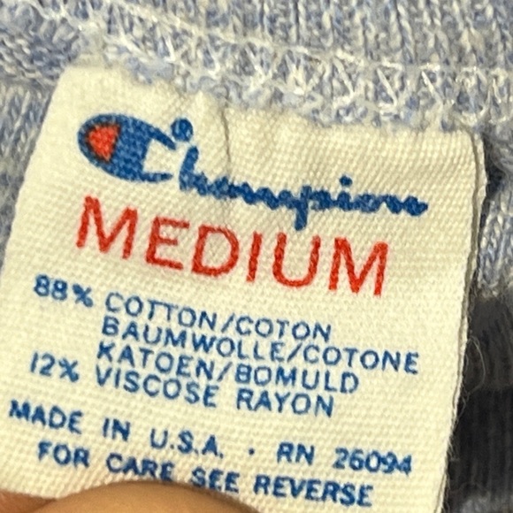 Vintage Blue Champion Air Products Fitness Center 1980s Crewneck Tshirt - Picture 5 of 5